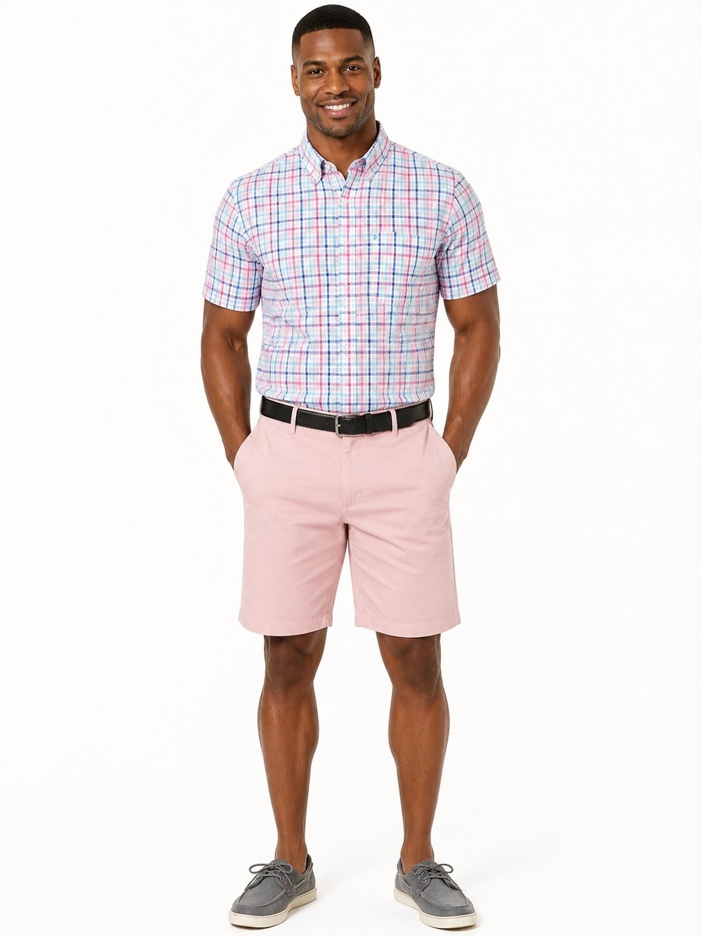IRON EAGLE Men's Lightweight Pink Flat-Front Performance Shorts - SIZE 36 NWT